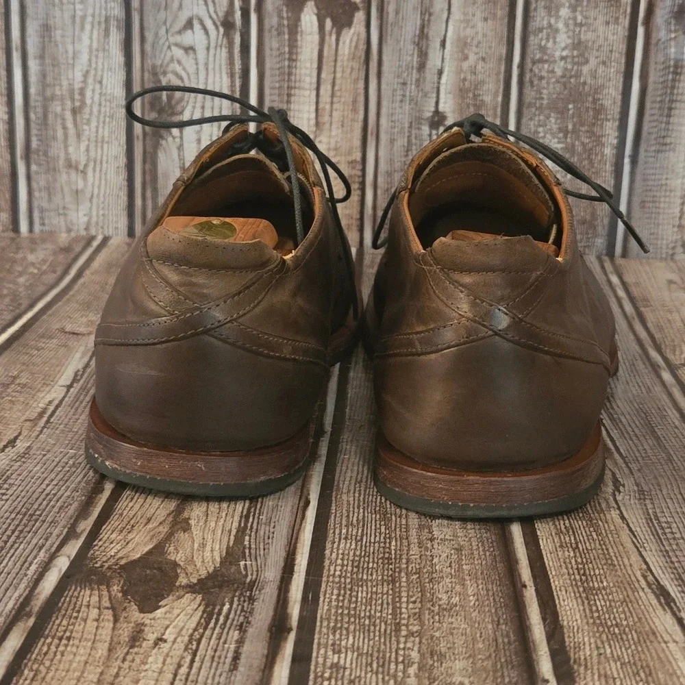 Sz 9 Mens Timberland Wodehouse Lost History Brown Leather Cap Toe Oxford Shoes
